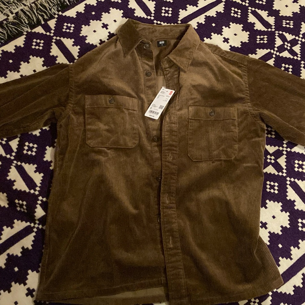 Uniqlo Brown Button Down Shirt Top